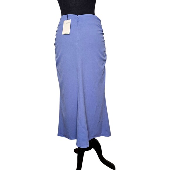 MISTRESS ROCKS LA Wishing Gathered Midi Skirt Purple Large NWT Ruched - Picture 3 of 12